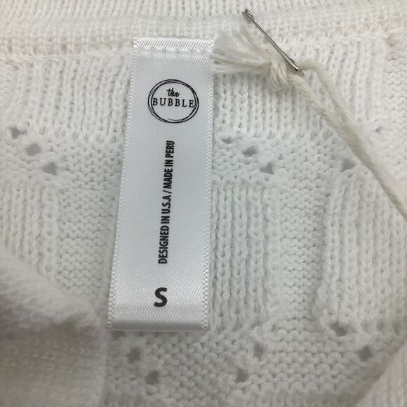 The Bubble Womens Anna Sleeveless Knit V Neck Polo White Size S NWT - Picture 7 of 9